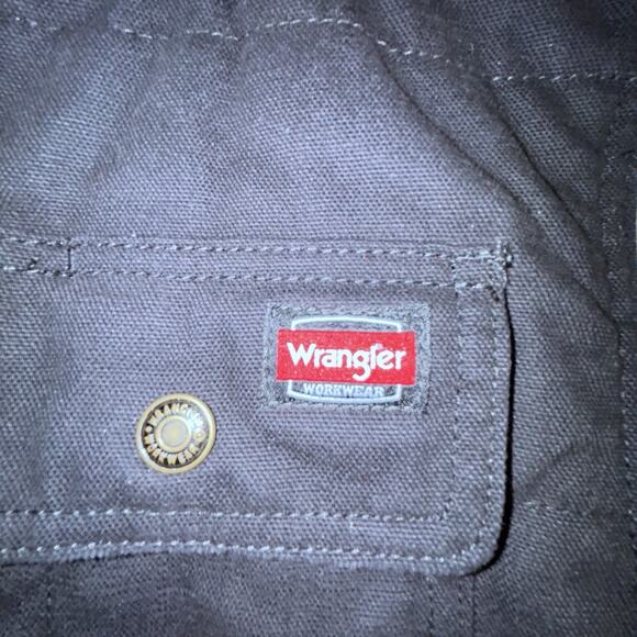 Wrangler Workwear Black Canvas Insulated Vest Men’s XL 46-48 Zip Front - Picture 3 of 5